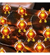 TURNMEON 10 Ft 30 LED Thanksgiving Turkey Lights Decorations Battery Operated Copper Wire Fairy S...