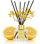 Reed Diffuser Set,3.38 fl oz (100 ml) - Lemon Verbena Oil Diffusers with 6 Reed Sticks for Bathro...
