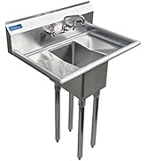 AmGood Stainless Steel Prep & Utility Sink | 304 Stainless Steel | Restaurant, Kitchen, Laundry, ...