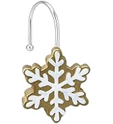 EleCharm Christmas Shower Curtain Hooks,12PCS Anti-Rust Snowflake Decorative Shower Rings for Bat...