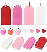 SallyFashion 200 PCS Color Gift Tags, Hanging Tags Labels with String, Heart Hole Punch for Gifts...