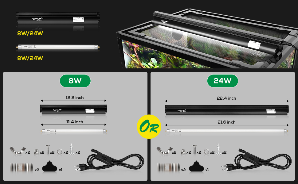 T5 UVB Light 8W or 24W