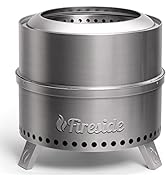 TURBRO 19 Inch Smokeless Fire Pit for Outdoor Wood Burning, Portable 304 Stainless Steel Camping ...