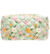 PAZIMIIK Vintage Quilted Makeup Bag Cosmetic Pouch for Brushes Pencils and Travel Make Up Accesso...
