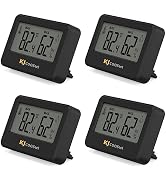 4PCS Mini Digital Hygrometer and Thermometer,Reptile Thermometer with Magnetic & Tablestand, Indo...