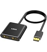 Displayport to Dual Displayport Splitter Adapter,4K60Hz MST Displayport hub 1 in 2 Out Display Po...