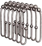 AmazerBath Shower Curtain Hooks, Bronze Metal Shower Curtain Rings Rust Proof, Double Sided Showe...
