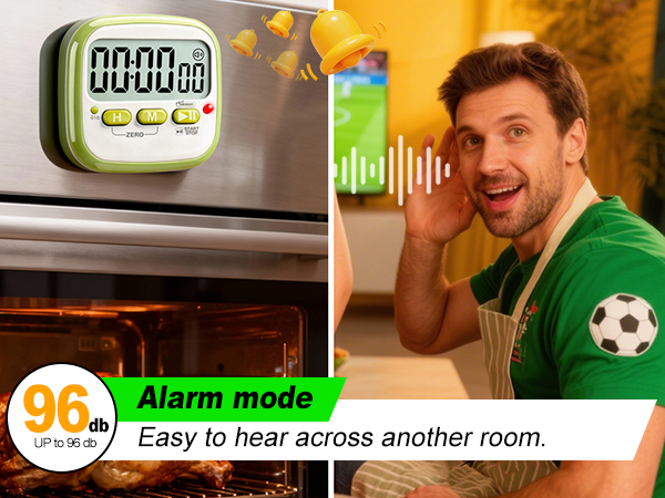 Kitchen Timer with Loud Alarm Mode