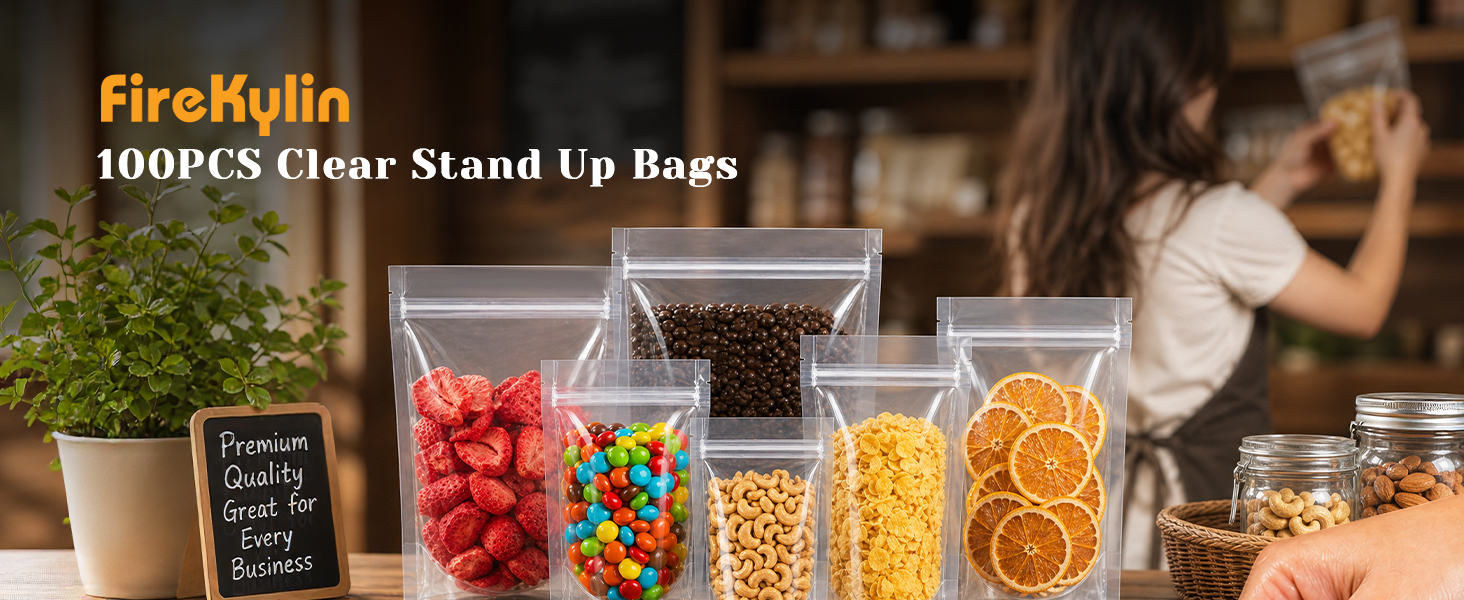 clear stand up bags