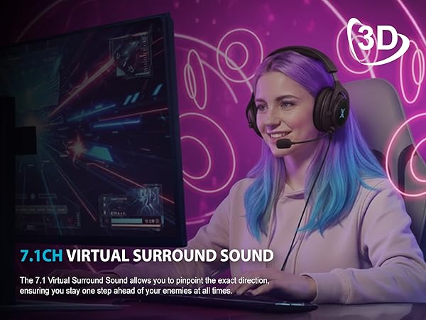 Virtual 7.1 channel surround sound