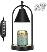 Soilsiu Candle Warmer Lamp with Timer, Electric Black Candle Warming Light for Bedroom, Dimmable ...