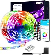 VOLIVO LED Strip Lights for Bedroom 200ft, Smart Bluetooth RGB Light Strips with App Control & Mu...