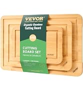 VEVOR Cutting Board 3 Pieces, Premium Versatile Bamboo Cutting Board, Food-Grade Oil and Juice Gr...