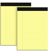 Legal Pads 8.5 x 11 Yellow Note Pads, 2 Pack College Ruled Notepads 8.5 x 11 Lined Paper, Yellow ...