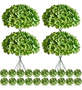 Cherica 100 Pcs Faux Deep Green Hydrangea Artificial Flowers Bulk, Fake Silk Hydrangea Flowers He...