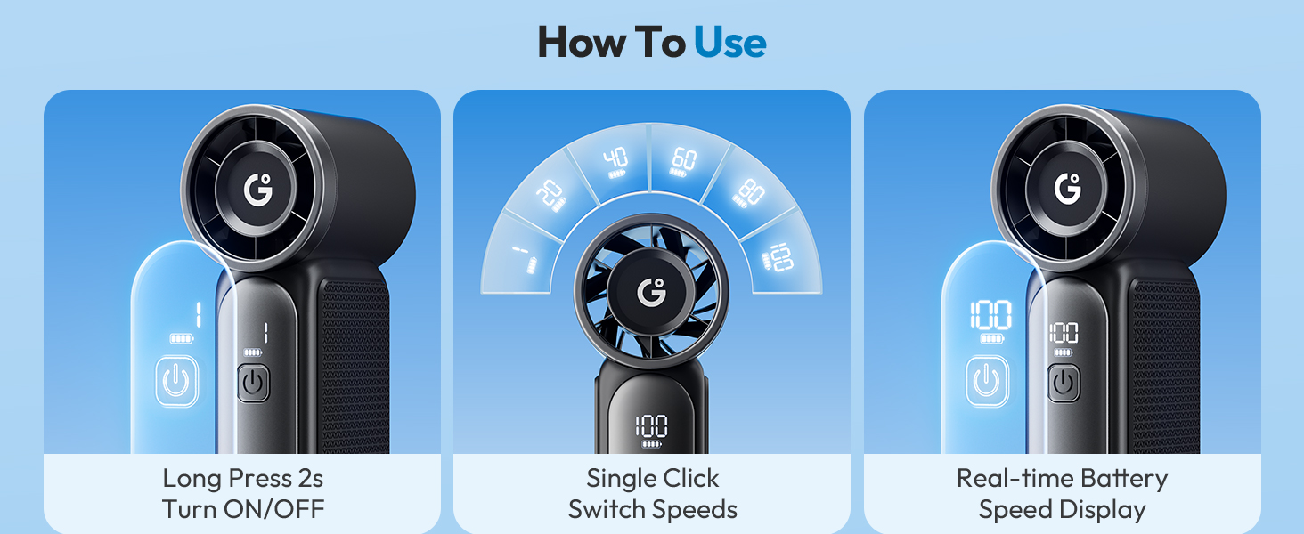 Gaiatop Portable Handheld Mini Fan