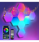 IFTHFOUR Hexagon LED Wall Light Panels: Smart RGB Color-Changing Hexagon Lights with App & Remote...