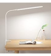 Lepro Clip on Desk Lamp LED Reading Light Dimmable USB Clamp Lamp with 3 Color Modes 10 Brightnes...