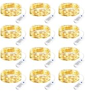 Minetom 12 Pack Fairy Lights Battery Operated String Lights, 8 Modes & Timer, 7ft 20LED Waterproo...