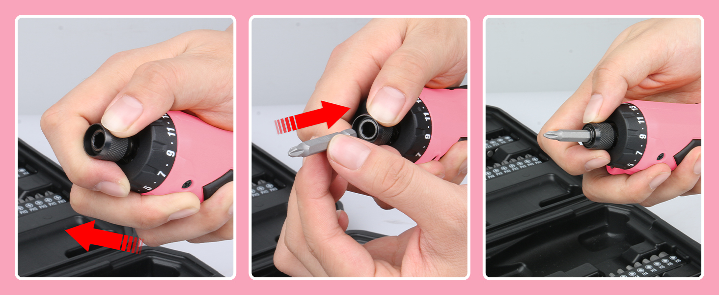 pink cordless screwdriver