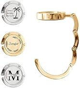 MIA·MIA Custom Engraved Handbag Hanger, Foldable & Portable Women Purse Metal Hook Under The Tabl...