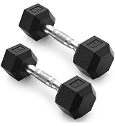 PAPABABE HEX Dumbbell Set 2.5-125lb, Rubber Encased Home Gym Dumbbells, Exercise & Fitness Weight...
