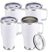 Cool Yoleb 30 oz Tumbler with Handle and Lid, Stainless Steel Tumblers Bulk Double Wall Vacuum In...