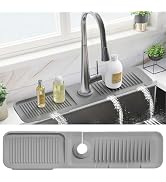 PoYang 24 Inch Faucet Mat for Kitchen Sink Splash Guard Behind Faucet, Sink Protectors for Kitche...