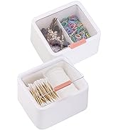 Tecbeauty 2pcs Qtips Holder - Large Cotton Swabs Dispenser Bathroom Canisters Cotton Balls, Cotto...