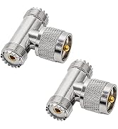 Anina Coaxial Connector UHF Male to Dual UHF Female 3 Way Splitter Coax Adapter PL259 SO239 RF Co...