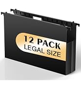 Extra Capacity Legal Size Hanging File Folders,12 Pack Reinforced Plastic Hanging Folder, Heavy D...