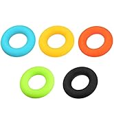 uxcell Hand Grip Strengthener, 5 Level: 20/30/40/50/60Lbs Silicone Rings Fingers Forearms Exercis...