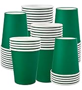 Fedmut 8 OZ Disposable Paper Cups, 50 Packs Coffee Drinking Cups,Hot Beverage Paper Party Cups, D...
