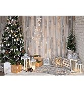 CHAIYA Christmas Rustic Wood Indoor Backdrop for Photography Xmas Tree Vintage Wooden New Year Ba...