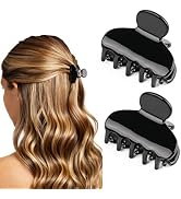 MAORULU 2 Pack Mini Acetate Hair Claw Clips – 1.6 Inch Small Durable Hair Clips for Women & Girls...