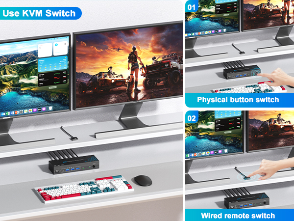 Dual monitor kvm Switch