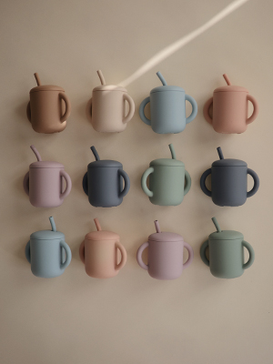 mushie silicone training cup and straw
