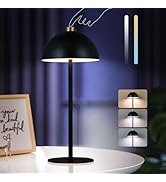 Rechargeable Cordless Touch Table Lamp,Modern 3 Color Stepless Dimming Night Light,Portable Wirel...