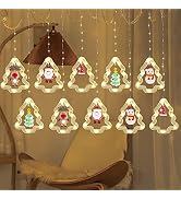 LAWOHO Christmas Window Lights, 145 LED 9.84 Ft Curtain String Lights for Bedroom Christmas Decor...