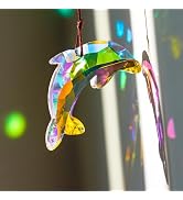 76mm/3in Lovely Crystal Dolphin Prism Sun Catchers,Window Crystal Prism Suncatcher,AB Coating Han...