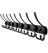 Dseap Coat Rack Wall Mount - 29.5” Long 8-Tri-Hooks Heavy Duty Coat Hanger Rail Wall Hooks for Ha...