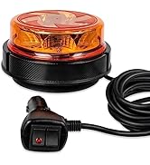 1 Piece Yellow Strobe Lights for Trucks, 6 Flashing Modes 12/24v Magnetic Orange Beacon Light, RC...