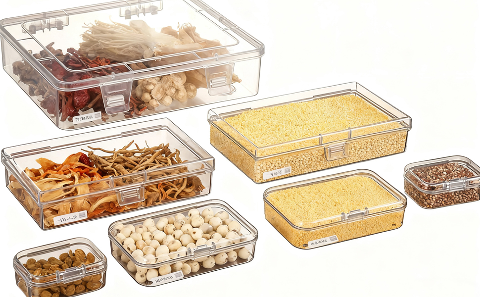 rectangular clear plastic boxes mixed sizes