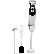MegaWise Stainless Steel Titanium Reinforced 3-in-1 Immersion Hand Blender, Powerful with 80% Sha...