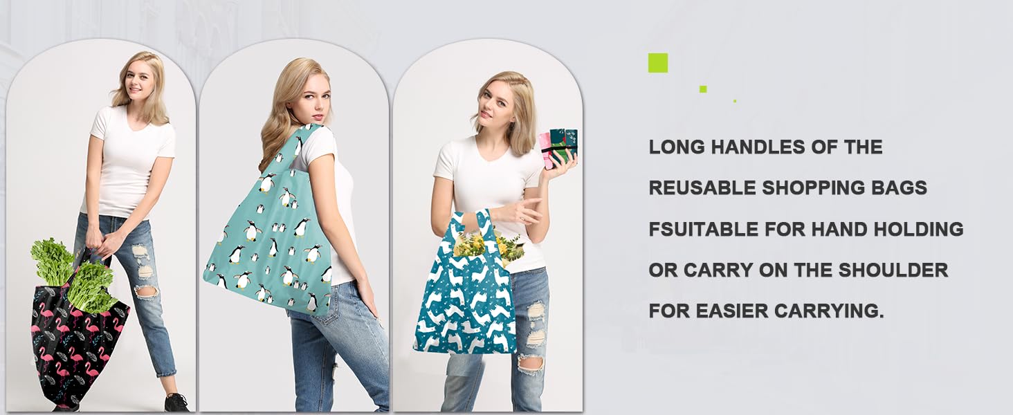 Reusable Grocery Shopping Bags Groceries Totes