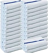 Towels N More 24x48 Soft Poolside Towels - 24 Large Super Absorbent Pool Towel White and Blue cen...
