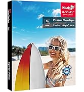 Koala Premium Photo Paper 8.5x11 Inch Luster Finish, Soft Gloss 66lb Water-resistant, for Inkjet ...