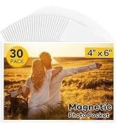 YixangDD 30 Pcs Magnetic picture frames for refrigerator 4x6Inch-Magnetic photo frames,White