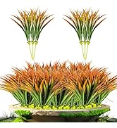 MAQIHAN 6 Artificial Grass Plant Outdoors - Faux Grass Decor Fake Plants Artificial UV Resistant ...
