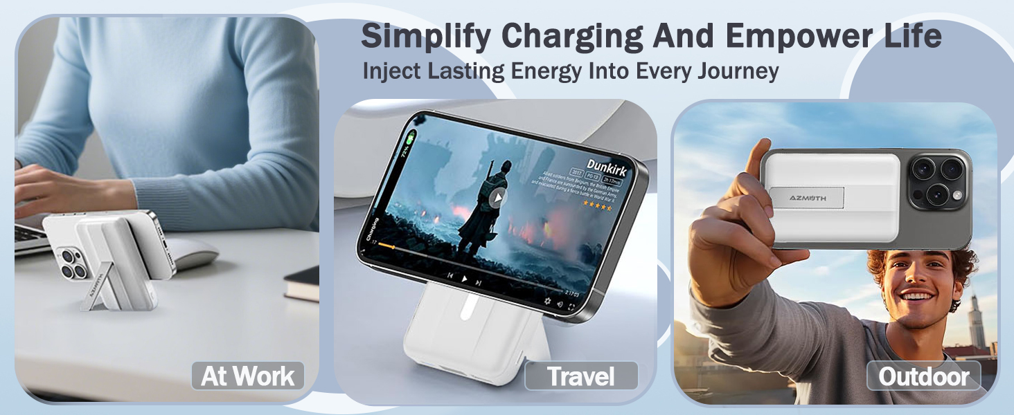 practical design built-in foldable metal stand with 60° adjustable angle for hands-free use